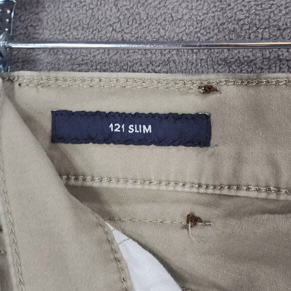 Lucky Brand 121 Slim Straight Pants sz 30x32 Mens Beige Canvas Khakis Chinos - Picture 8 of 11